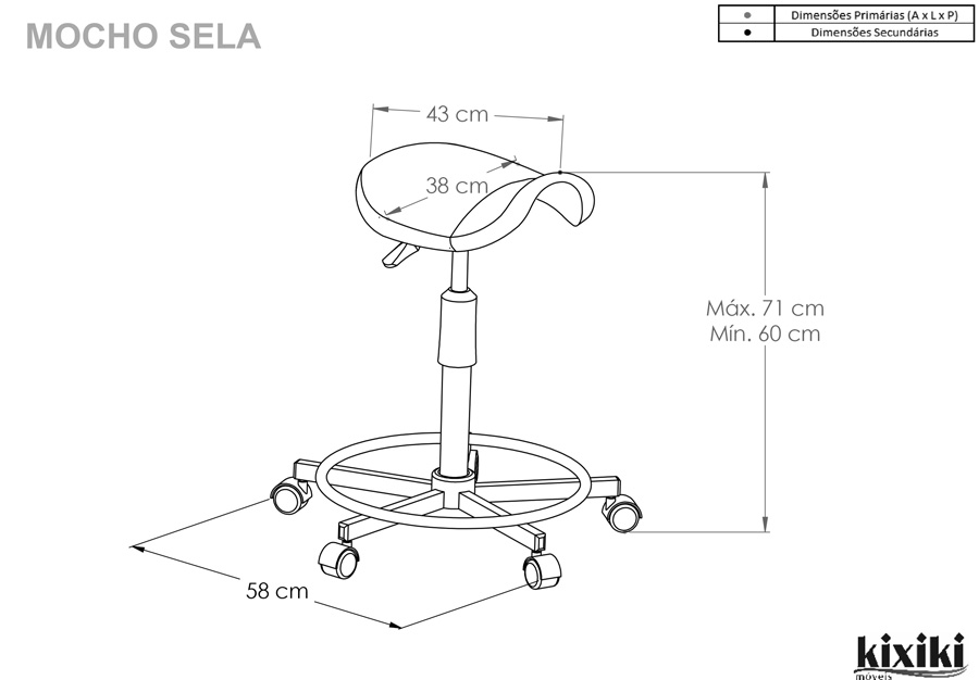 Mocho sela sem encosto